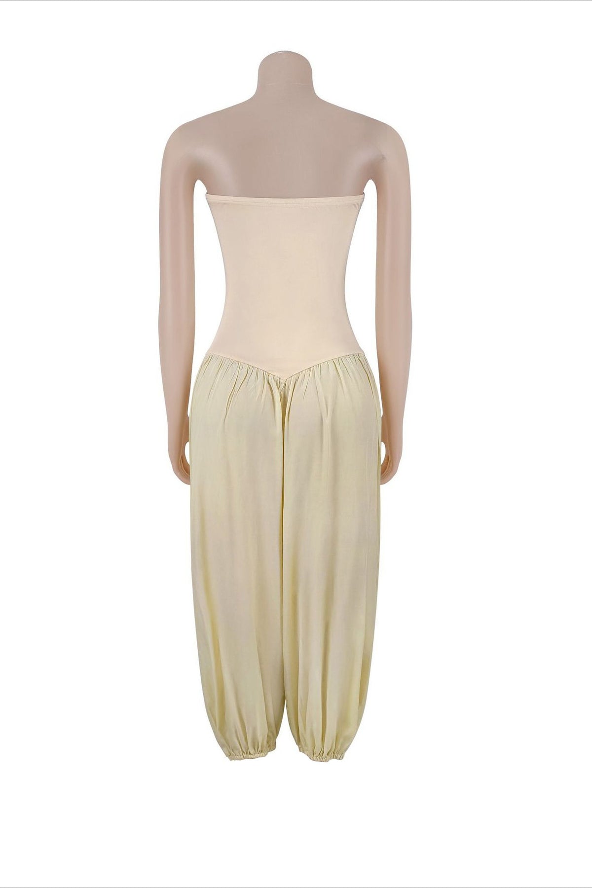 Strapless Sweetheart Pleated Balloon Jumpsuit