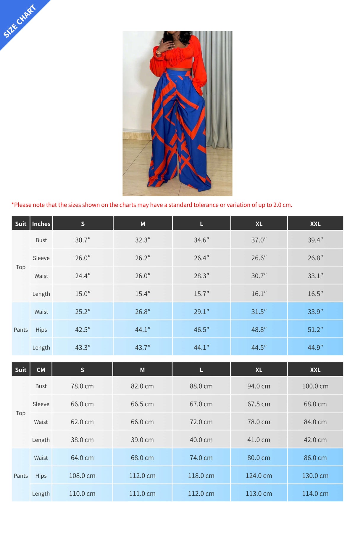 Long Sleeve Top and Printed Wide Leg Pants Set