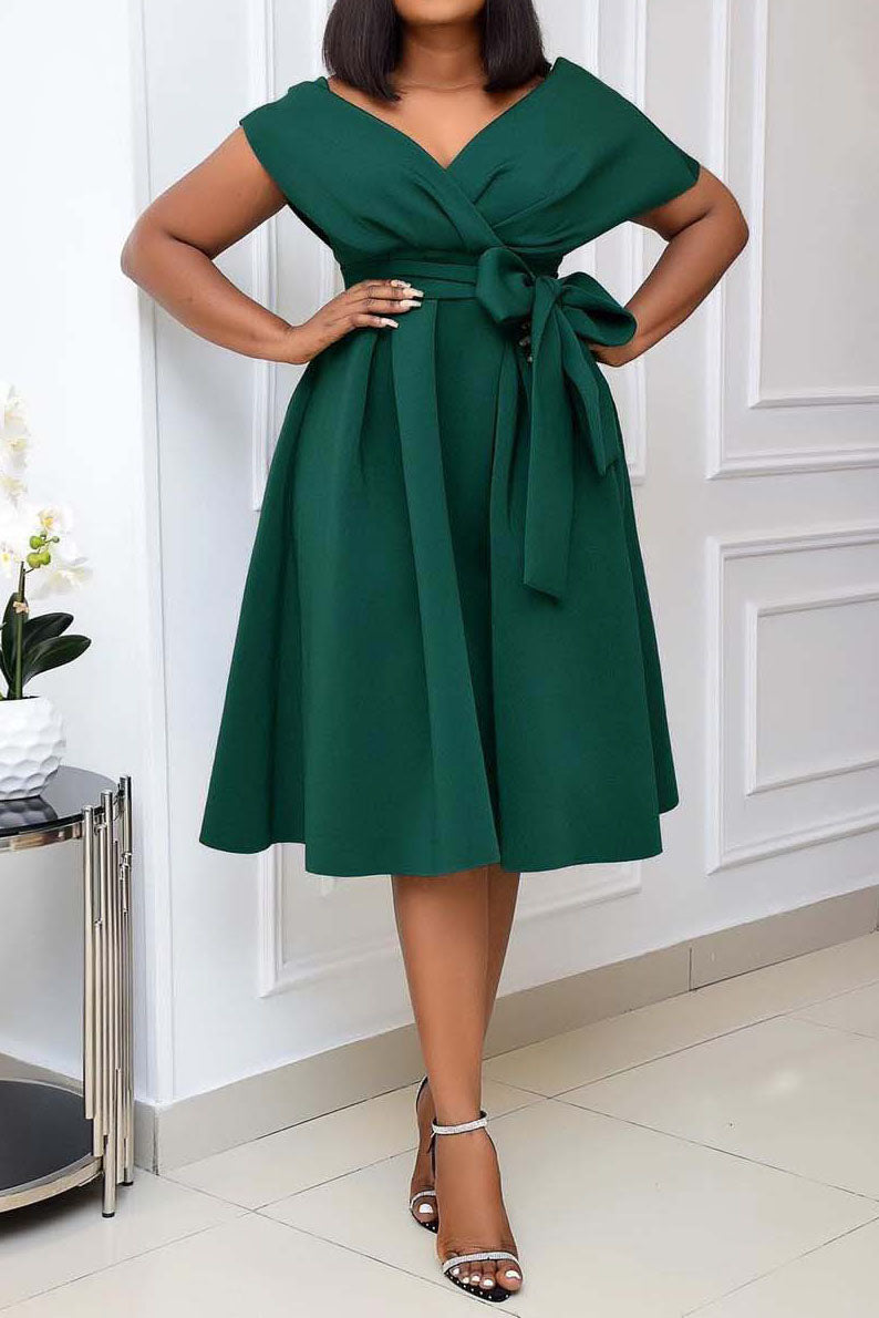 Fallen Shoulder Midi Dress