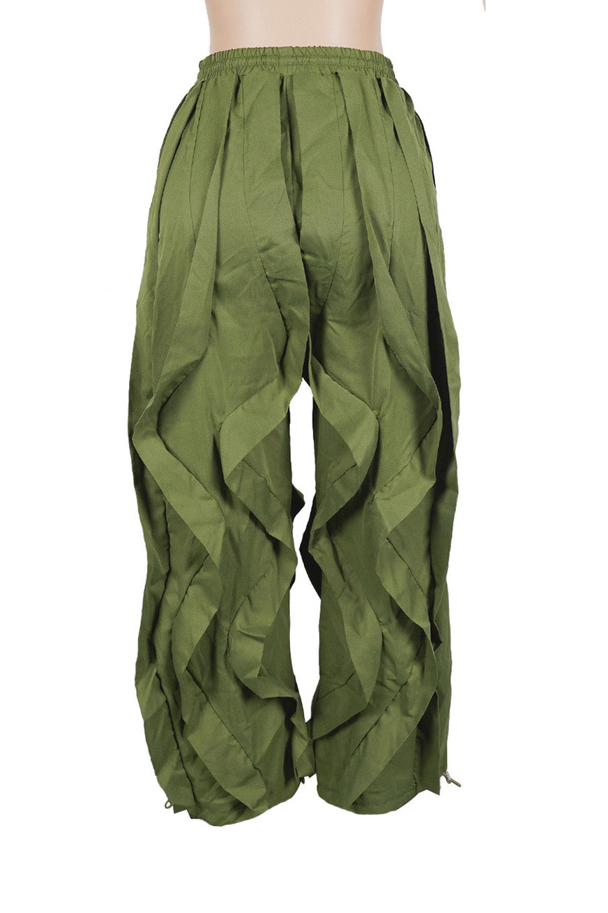 Patchwork Cargo Lantern Jogger Pants