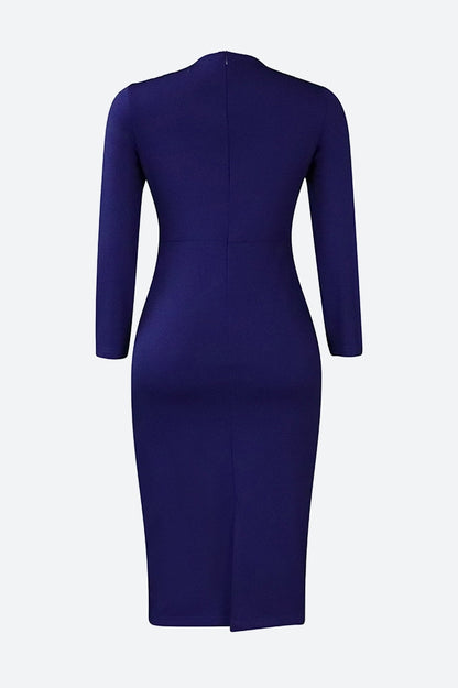 Bodycon Long Sleeve Midi Pencil Dress