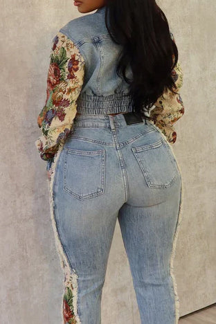 Flower Denim Jacket