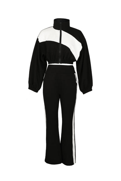 Colorblock Zip Up Jacket and Pants Set