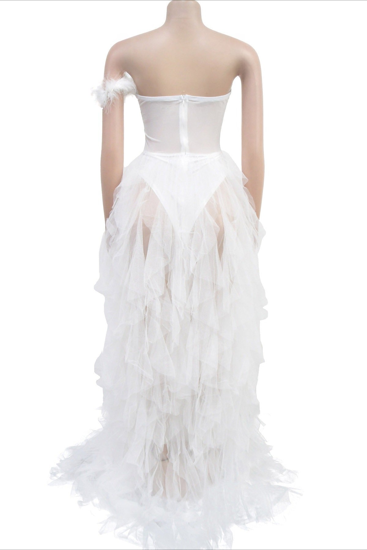 Strapless Corset Tulle Maxi Dress