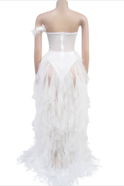 Strapless Corset Tulle Maxi Dress