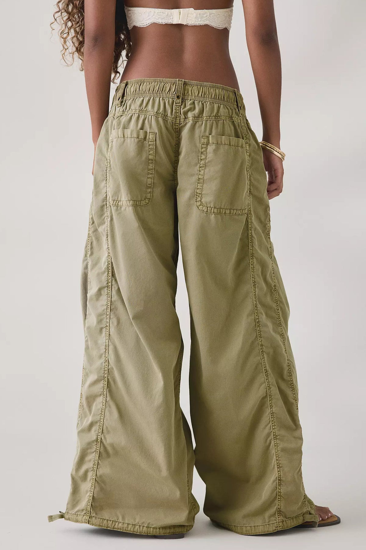 Wide Leg Drawstring Parachute Pant