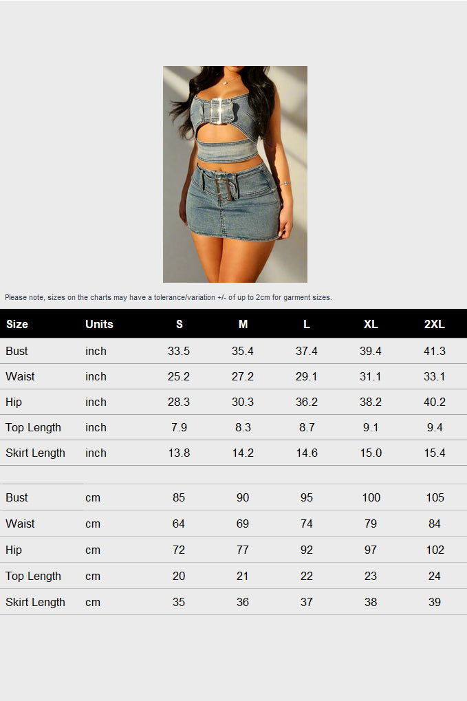 Denim Skirt Set