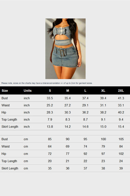Denim Skirt Set