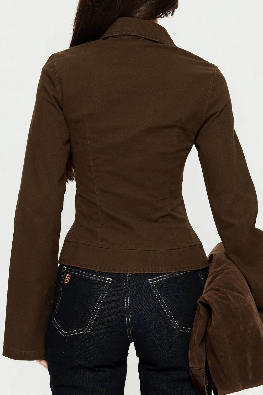 Fitted Zip-Front Utility Jacket