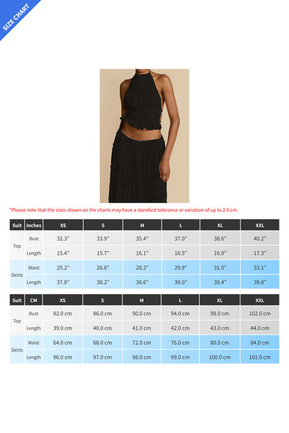 Summer Backless Ruched Dress Set
