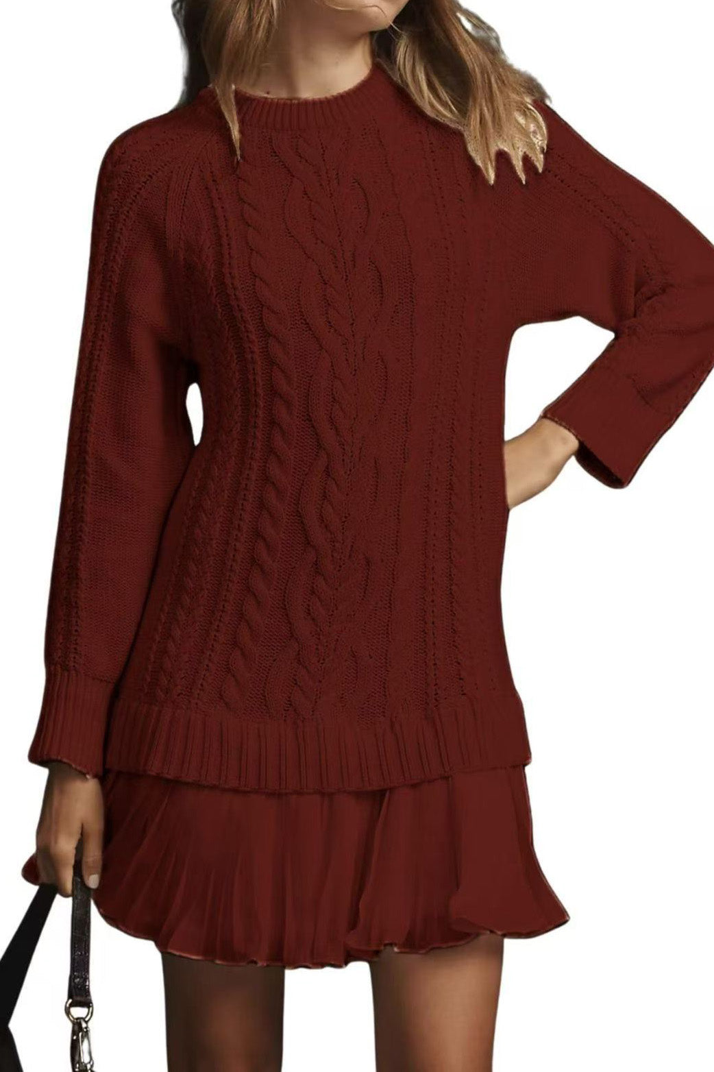 Casual Twist Sweater Mini Dress