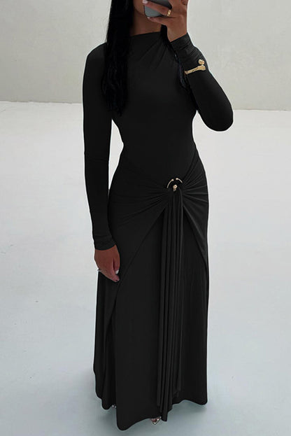 Twist Knot Ring Detail Maxi Dress