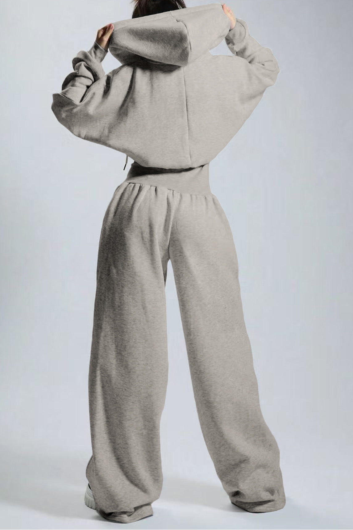 Hooded Drawstring Wide Leg Jumpsuit