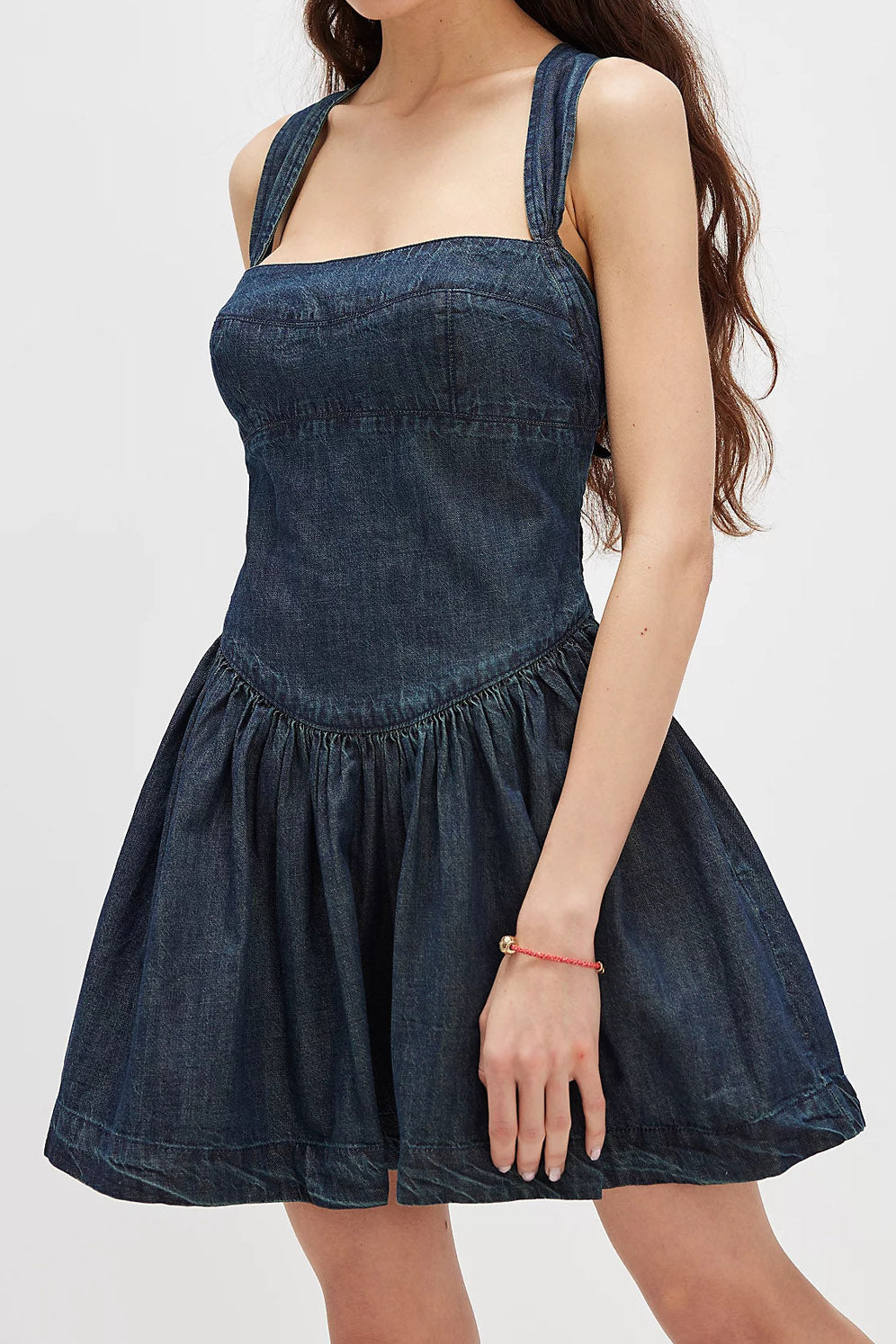 Backless Slim Fit High Waist Denim Mini Dress