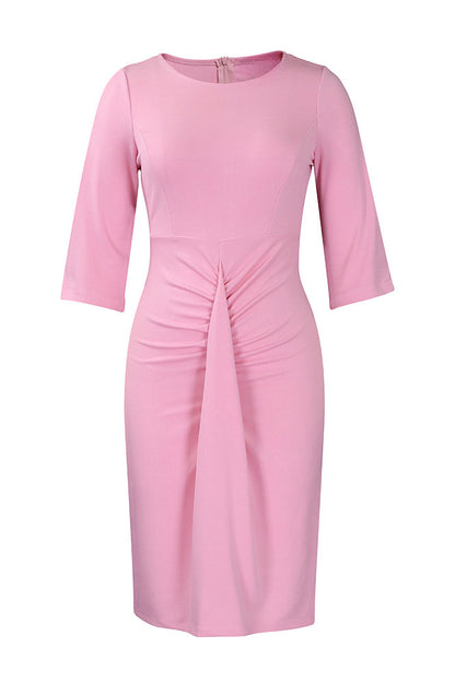 Office Pleated Pencil Dress Women's Slim Fit