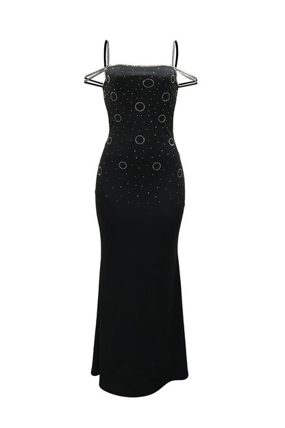 Sexy Rhinestone Cami Party Maxi Dress