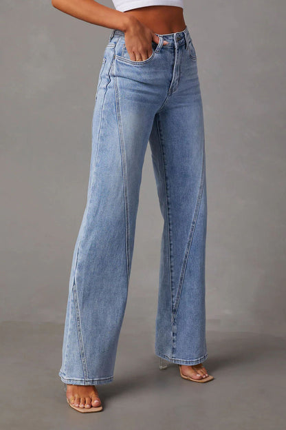 Loose Stitch Wide Leg Jeans