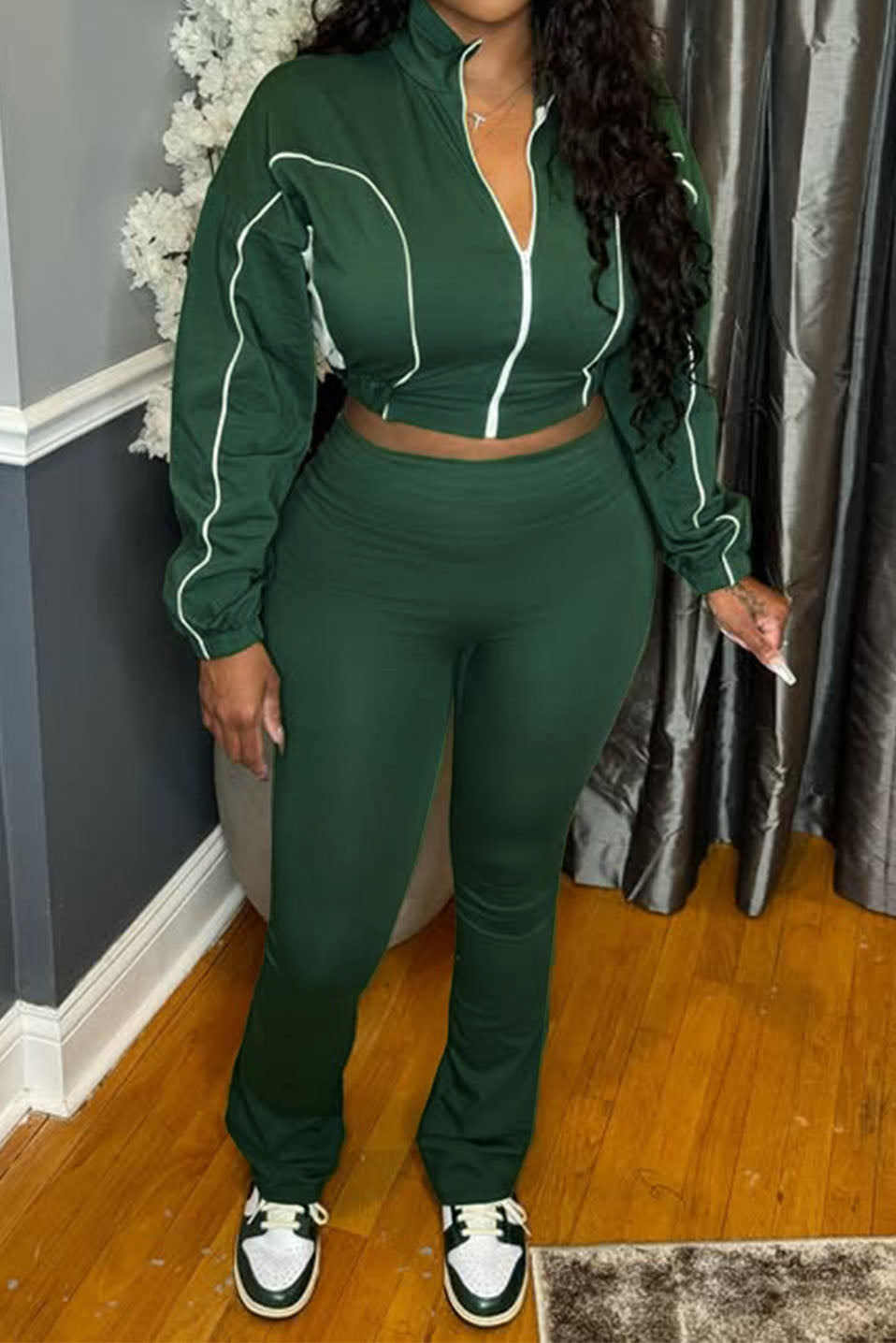 Slim Fit Pants & Cropped Jacket
