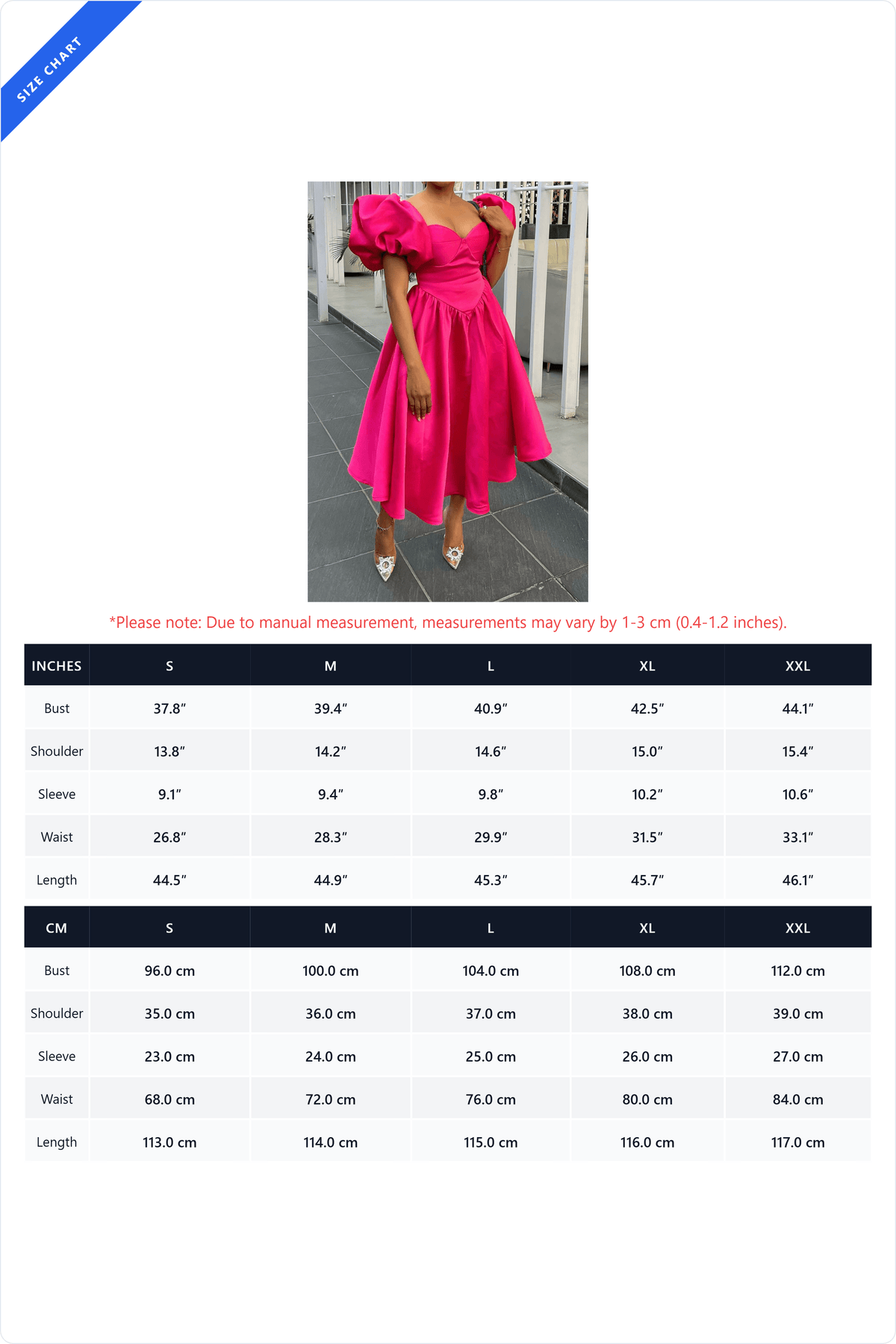 Puff Sleeve Basque Midi Dress