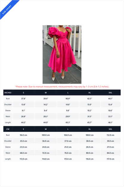 Puff Sleeve Basque Midi Dress