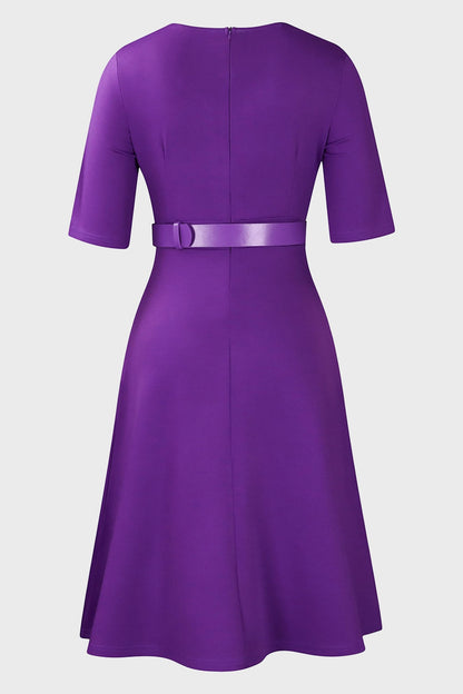 Solid Color Midi Dress