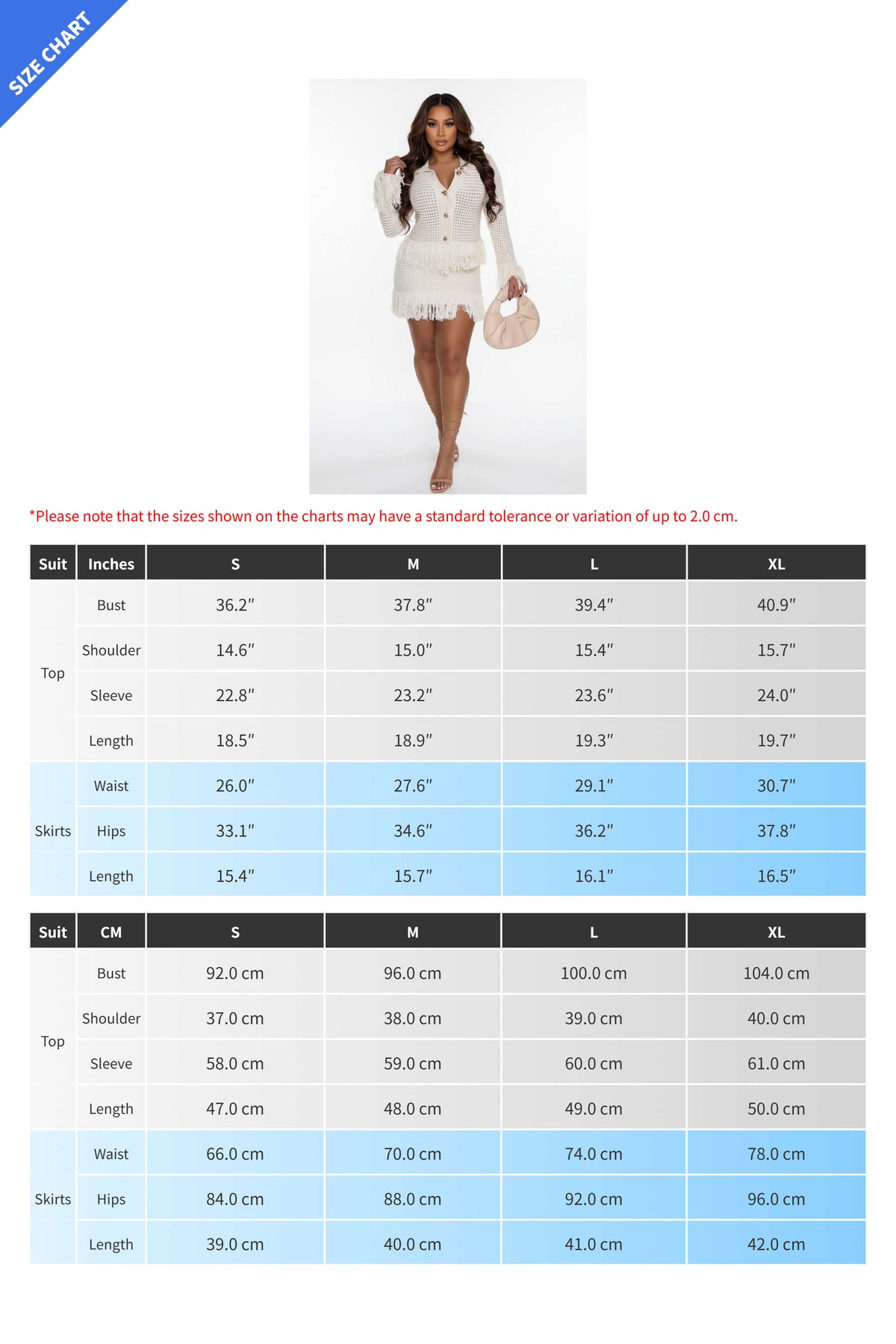 Knitted Fringe Skirt Set