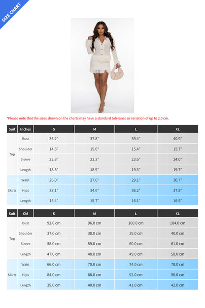 Knitted Fringe Skirt Set