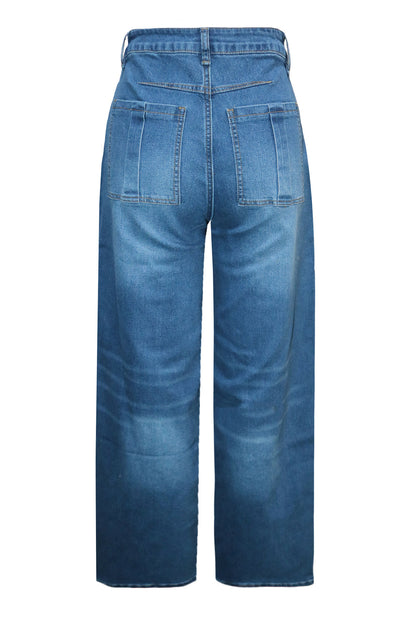 Skirt Overlay Wide Leg Baggy Jeans