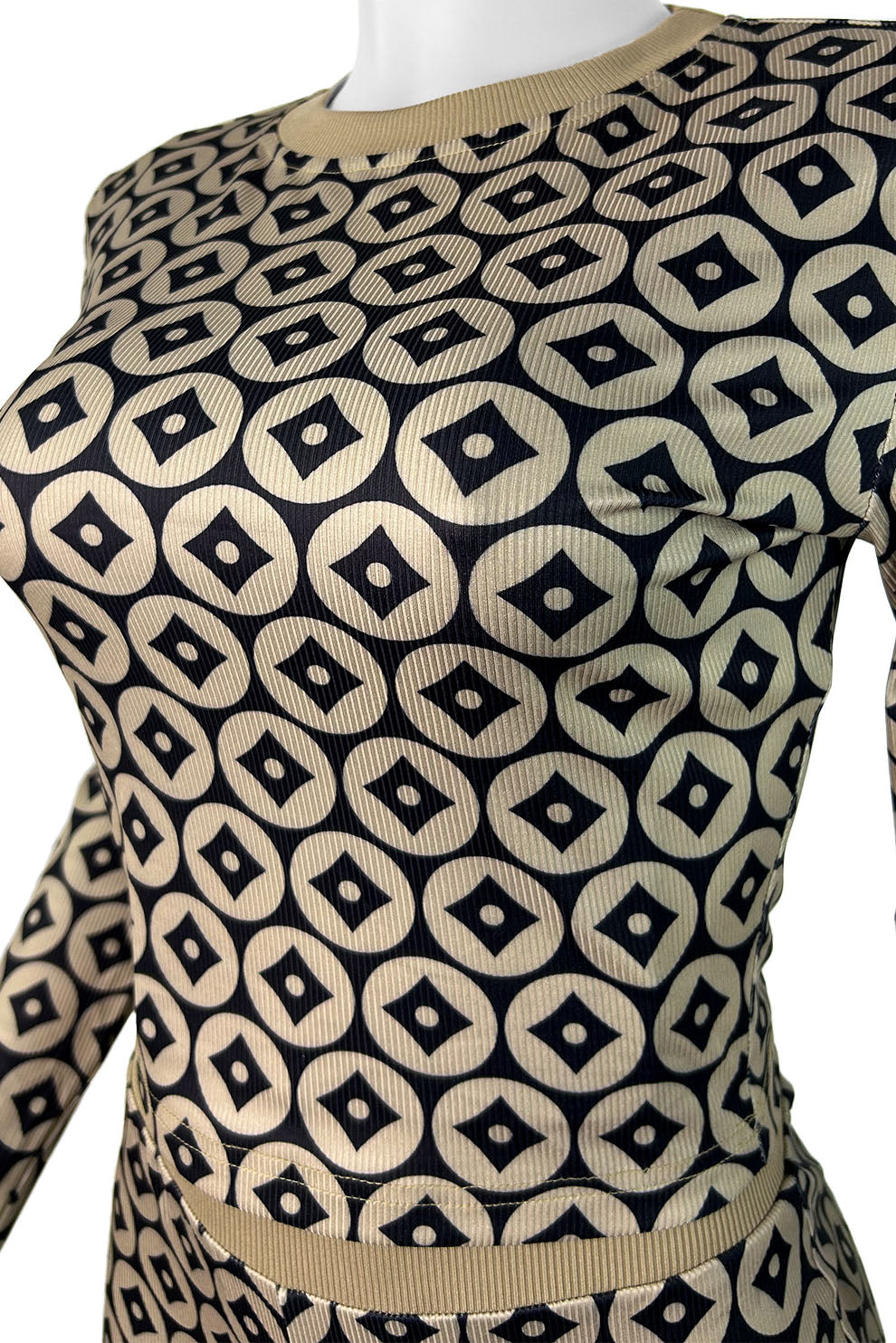 Slim Fit Coin Print Long Sleeve Top & Shorts Set