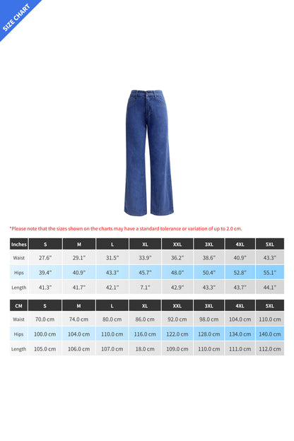 Straight Leg Long Jeans