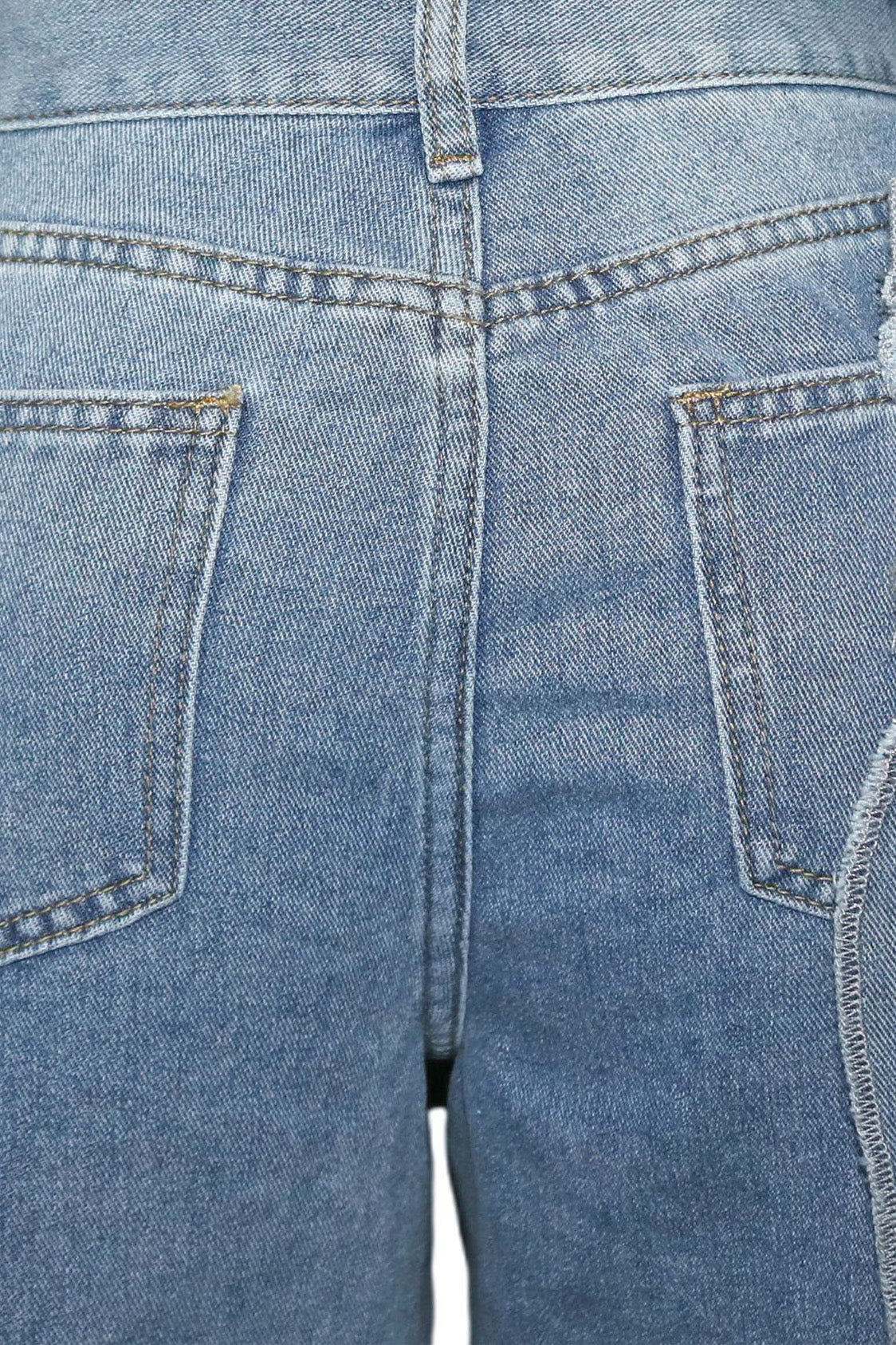 Double Denim Baggy Capri Jeans