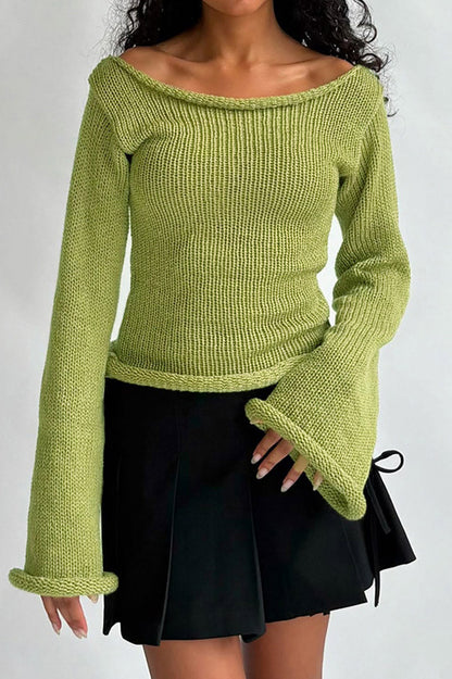 Off Shoulder Knitted Sweater
