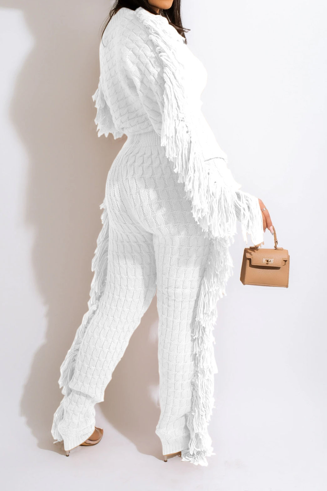 Knit Fringe Pants Set