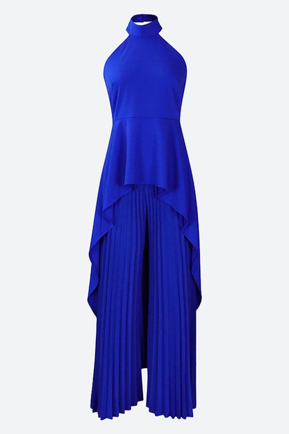 Halter Tunic Top & Pleated Pants Set