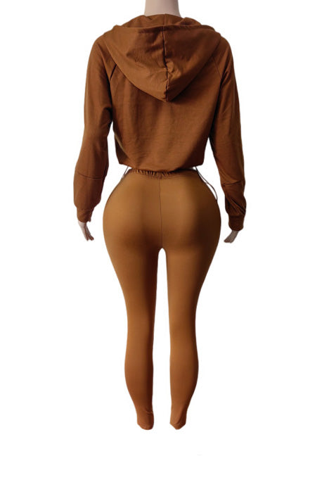 Zip Hoodie High Waist Leggings Set