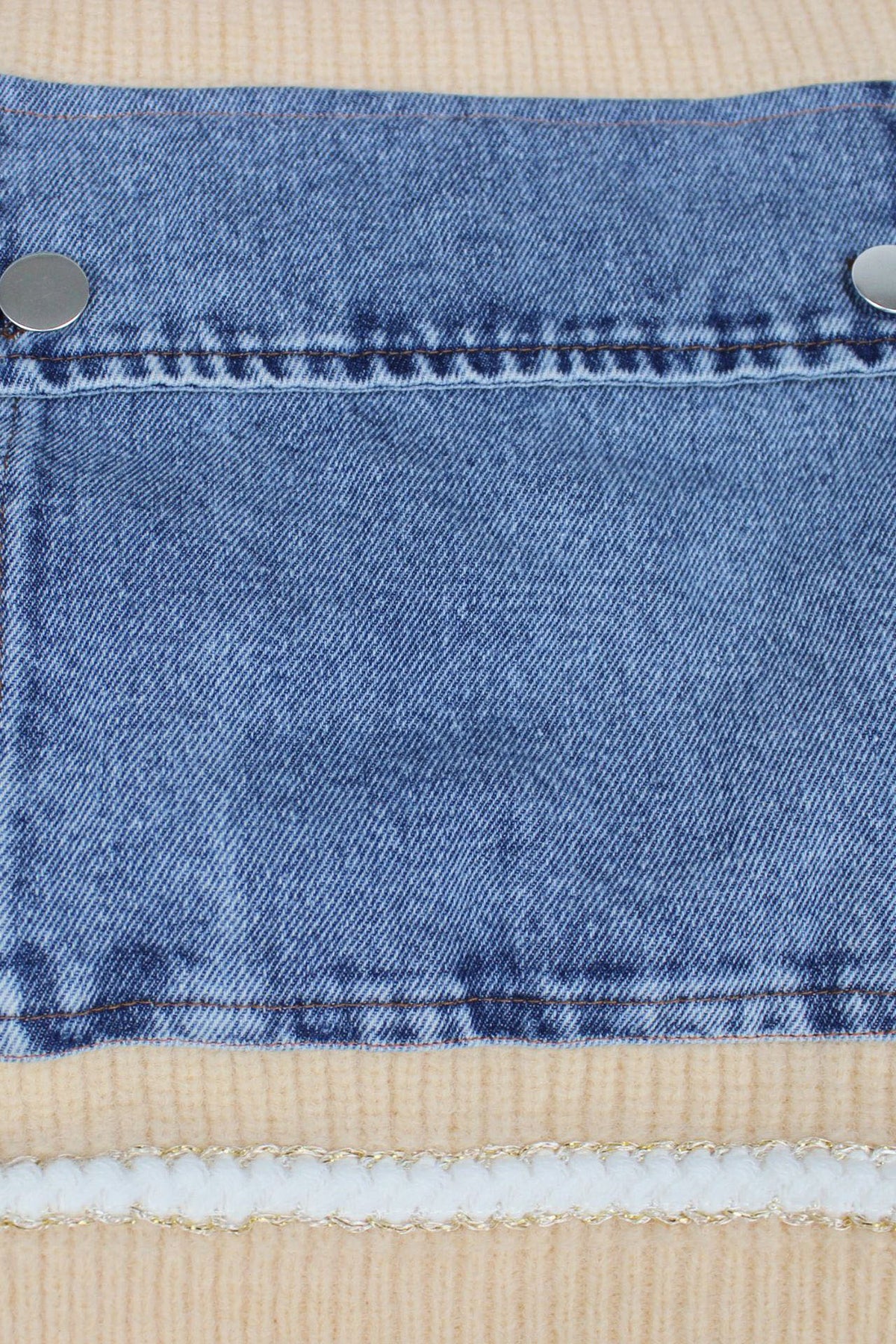 Denim Combo Cardigan