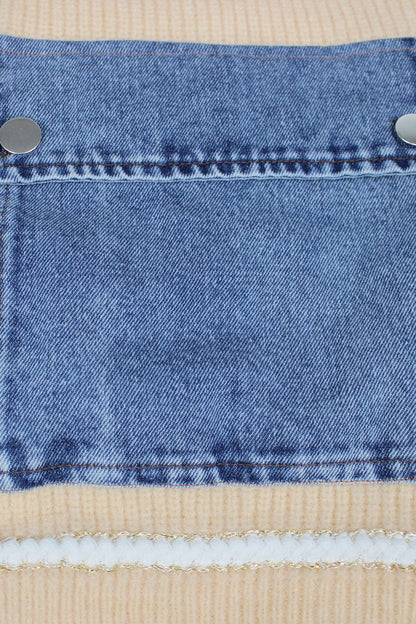Denim Combo Cardigan
