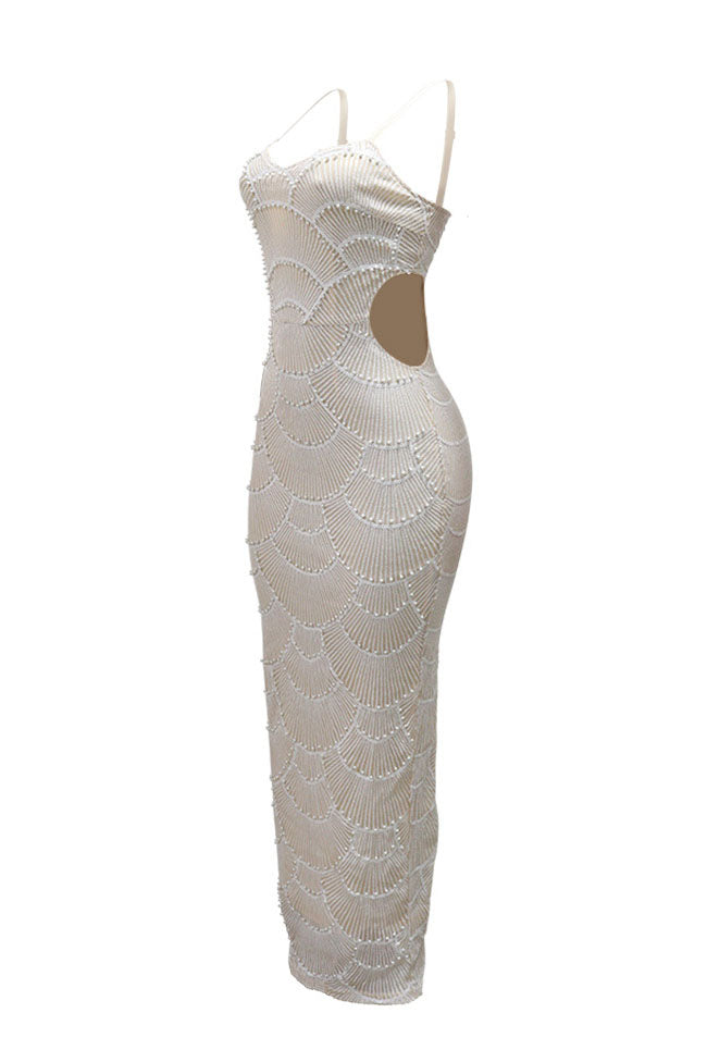 Pearl Sequin Maxi Dress