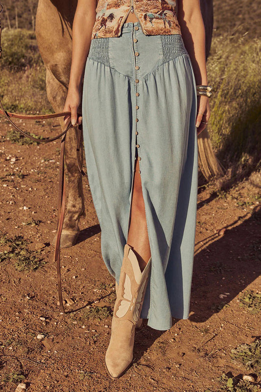 Street Style Straight A-Line Denim Skirt