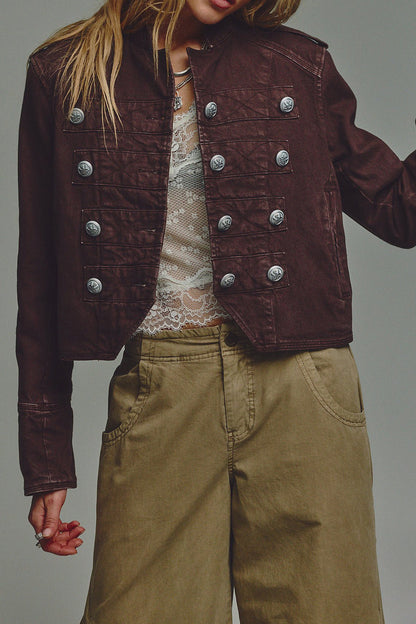 Cropped Vintage Military Band Jacket