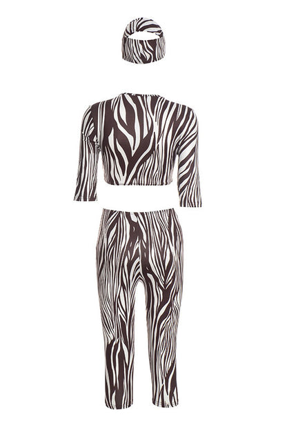 Abstract Print U-Bar Capri Set
