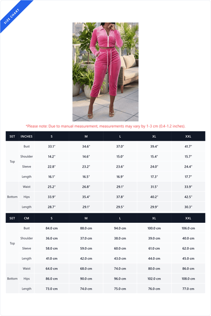 Velour 2-Piece Tracksuit Set