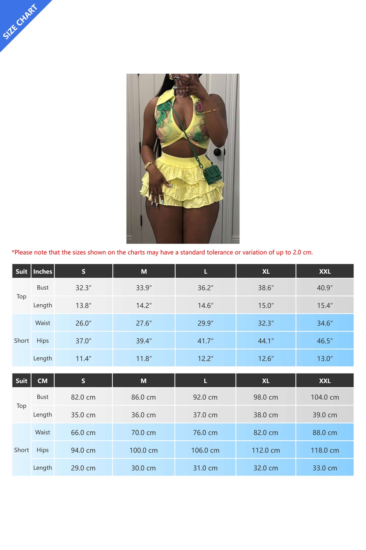 Stretch Ruffled Shorts 2pc Set