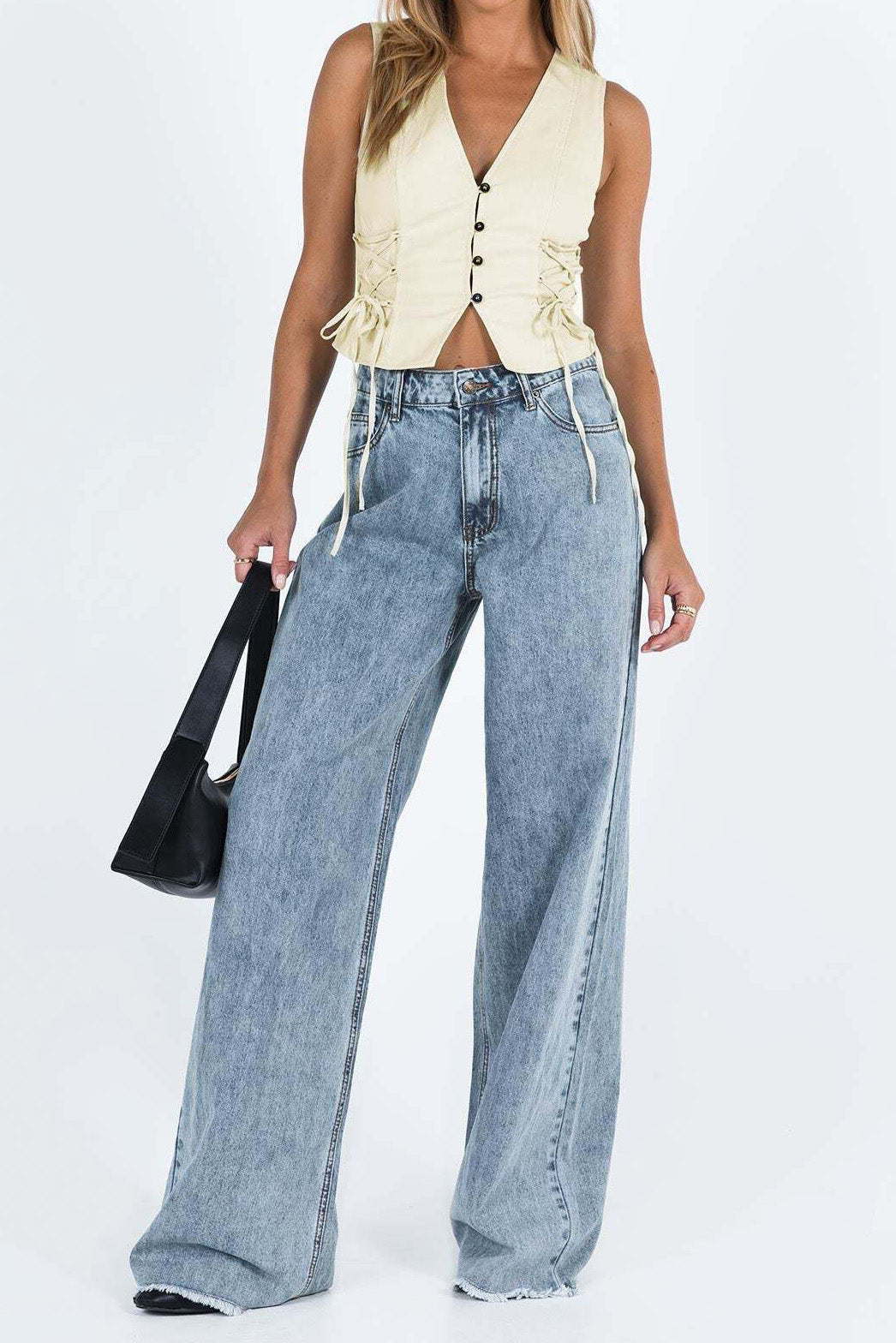 Loose Fit Casual Denim Long Pants