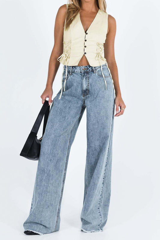 Loose Fit Casual Denim Long Pants