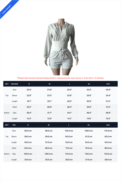 Cropped Zip Hoodie and Shorts Set