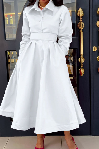 Solid Shirt Dress