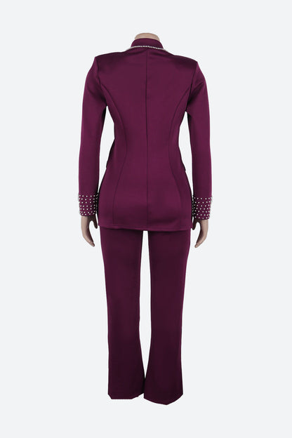 Long Sleeve Slim Fit Stretch Suit Set
