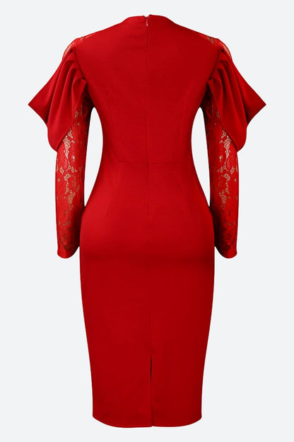 Elegant Lace Slim Fit Patchwork Sexy Dress