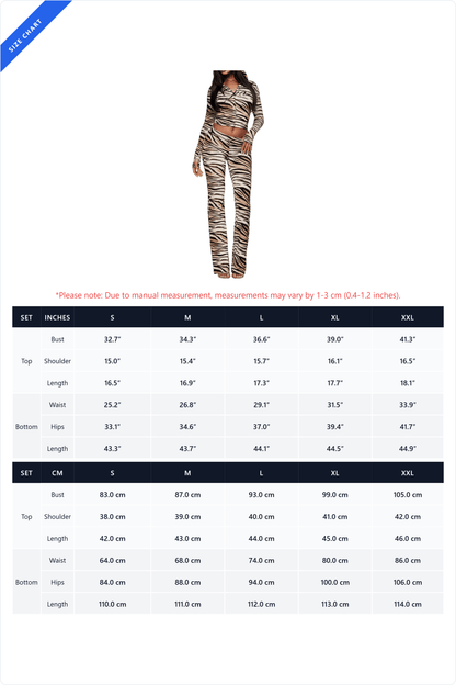 Printed Zip Hoodie & Flared Pant Set